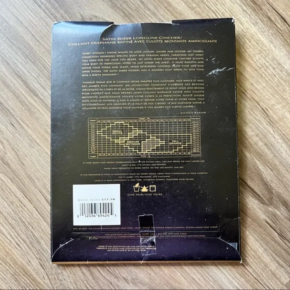 Donna Karan New York Satin Sheer Hosiery Tights Pantyhose - Picture 4 of 5